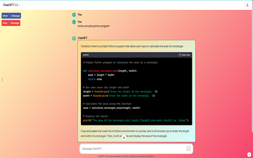ChatGPT Theme & Hide messages screenshot 1