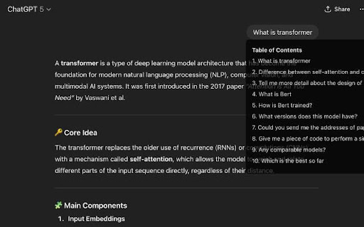 ChatGPT TOC Generator screenshot 1