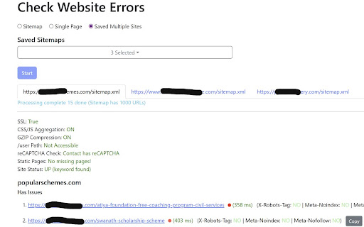 Check Website Errors screenshot 1
