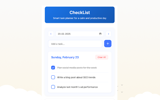 CheckList - Smart task planner for a calm and productive day screenshot 1