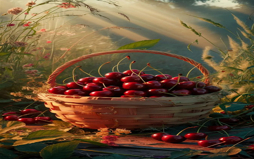 Cherry basket wallpaper screenshot 1