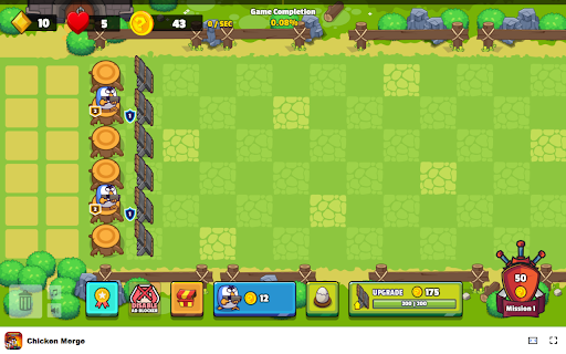 Chicken Merge - Merge chickens to build a powerful defense! screenshot 1