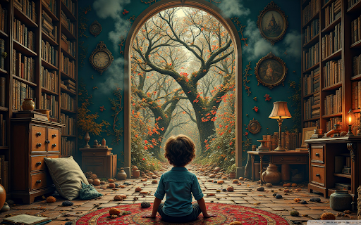 Child in a Magical Library screenshot 1