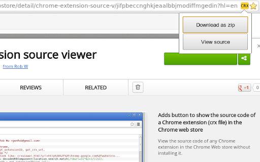 Chrome extension source viewer screenshot 1