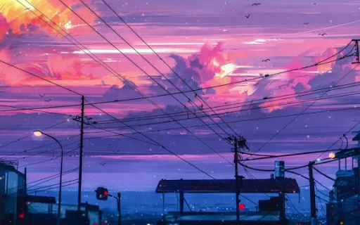 City Lights under a Violet Sunset screenshot 1