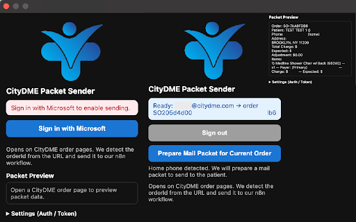 CityDME Order Sender screenshot 1