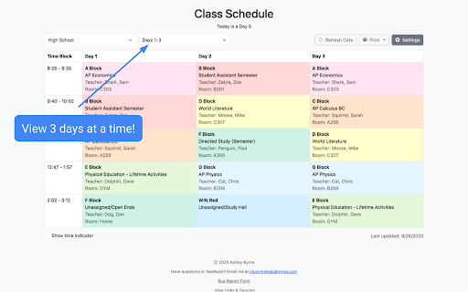 Class Schedule Viewer screenshot 1