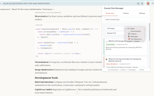 Claude Chat Manager screenshot 1