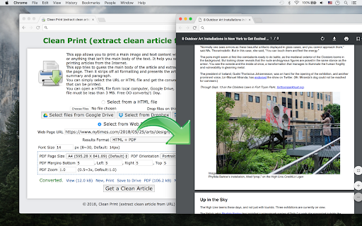 Clean Print (extract clean article) screenshot 1