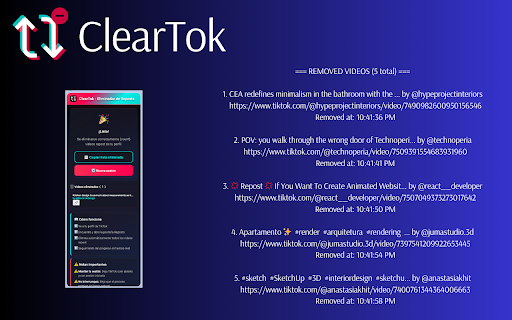 ClearTok - TikTok Repost Remover screenshot 1