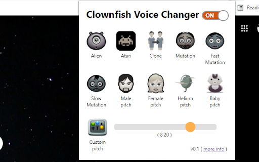 Clownfish Voice Changer for Chrome screenshot 1