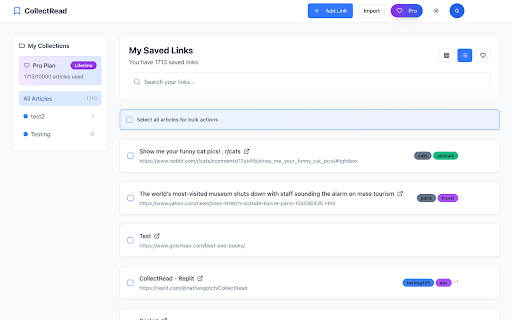 CollectRead - Save Articles Instantly screenshot 1