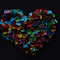 Colorful grafted hearts logo