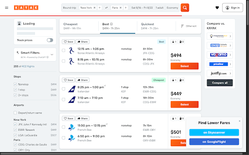 Compare Flights screenshot 1