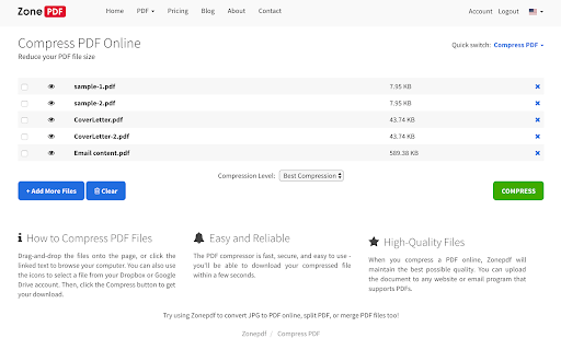 Compress PDF screenshot 1