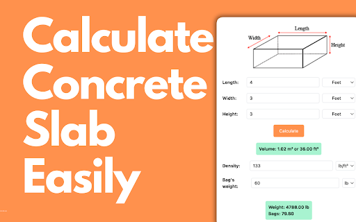 Concrete Slab Calculator screenshot 1