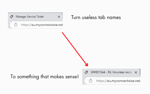 Connectwise Tab Renamer screenshot 1