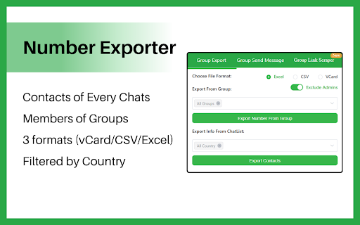Contacts & Group Number Exporter, WA Group Sender, Group Link Scraper screenshot 1