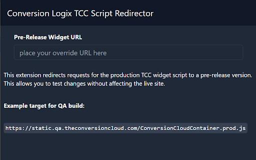 Conversion Logix TCC Script Redirector screenshot 1