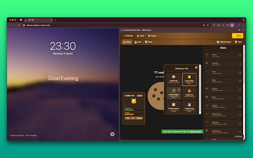 Cookie Clicker New - Side Panel screenshot 1