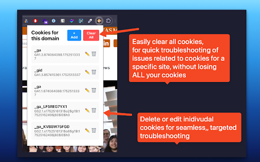 Cookie EZ Extension screenshot 1
