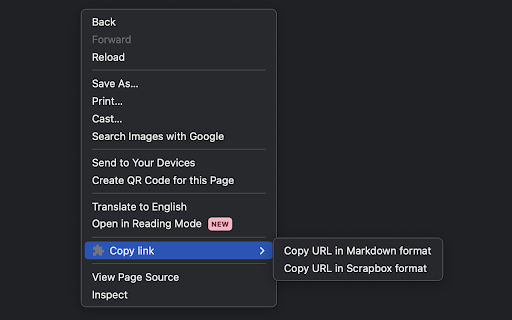Copy as anchor text screenshot 1