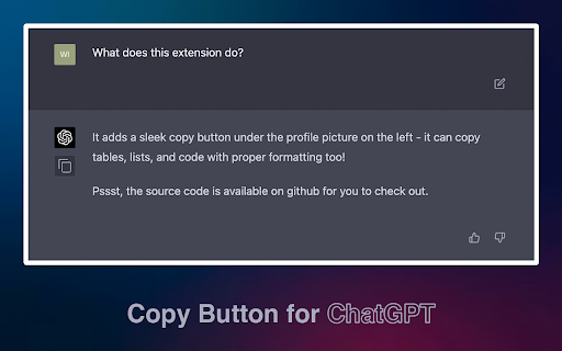 Copy Button for ChatGPT screenshot 1
