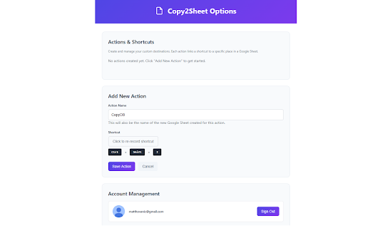Copy2Sheet screenshot 1