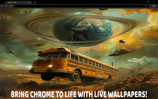 Cosmic School Bus Returns to the World Live Wallpaper screenshot 1