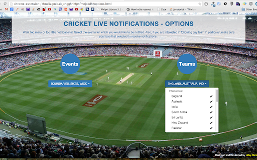 Cricket Live Notifications screenshot 1