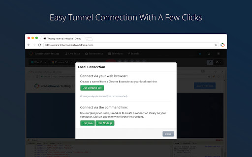 CrossBrowserTesting Local Connection screenshot 1