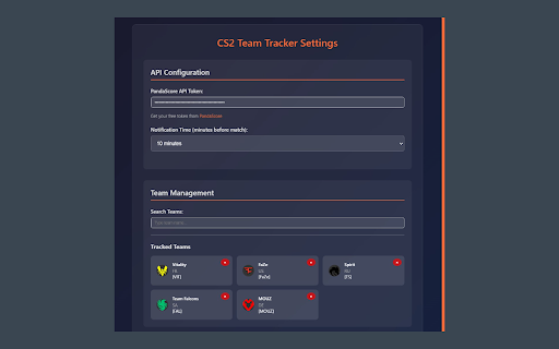 CS2 Team Tracker screenshot 1