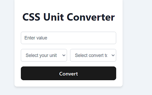 CSS PX, REM, EM, VH, VW Converter screenshot 1