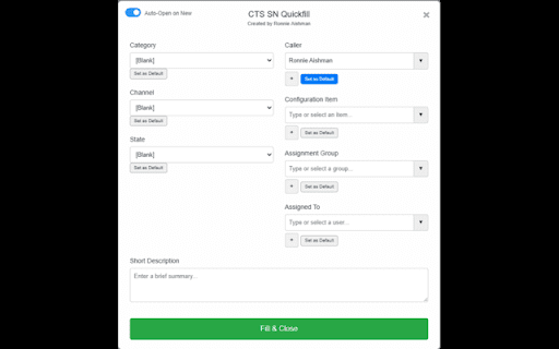 CTS SN Quickfill screenshot 1