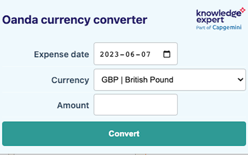 Currency conversion plugin for Harvest app screenshot 1