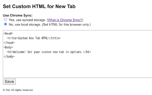 Custom New Tab HTML screenshot 1