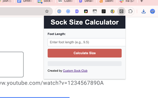 Custom Sock Size Calculator screenshot 1