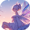 cute anime fairy girl logo