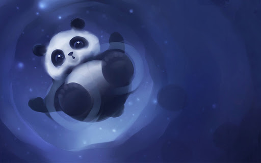 Cute anime panda painting theme screenshot 1