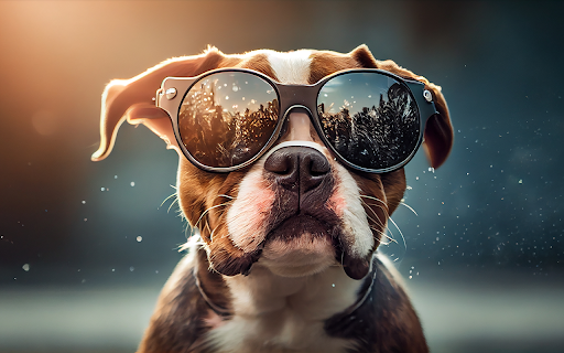 cute puppy wears sunglasses summer fun screenshot 1