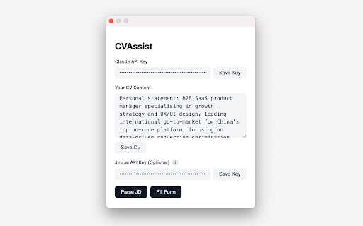 CVAssist screenshot 1