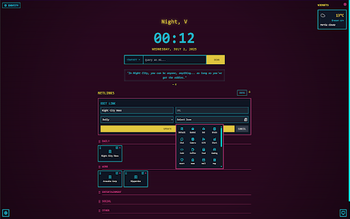 Cyberpunk 2077 Themed Homepage screenshot 1