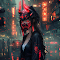 Cyberpunk Oni Mask Babe (Live Wallpaper) logo