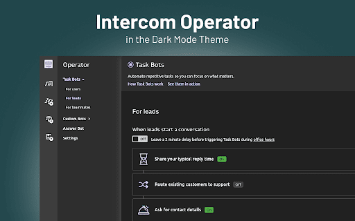 Dark Mode for Intercom screenshot 1