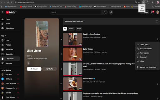 DELETE Liked Videos screenshot 1