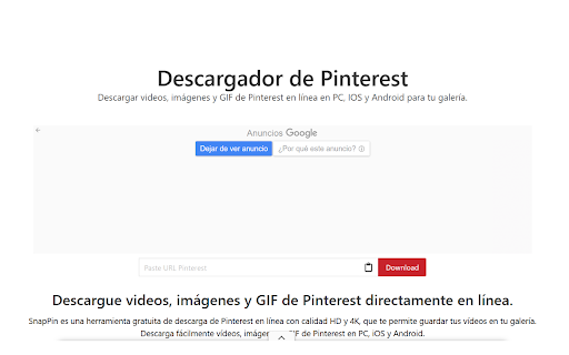 Descargar Videos de Pinterest Gratis Sin Marca de Agua screenshot 1