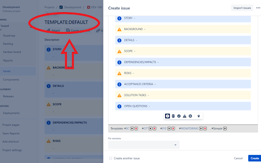 Description & Comment Templates for Jira screenshot 1