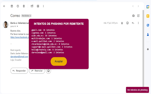 Detector de Phishing de Correos screenshot 1