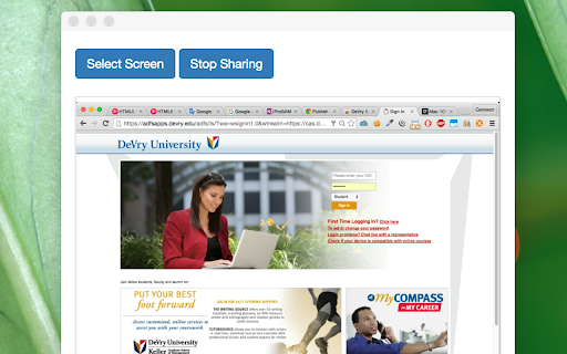 DeVry Screen Sharing App screenshot 1