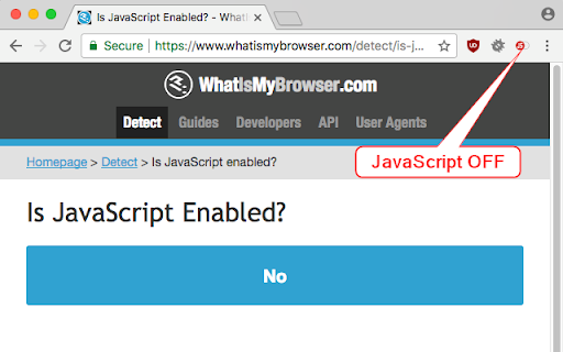Disable JavaScript screenshot 1